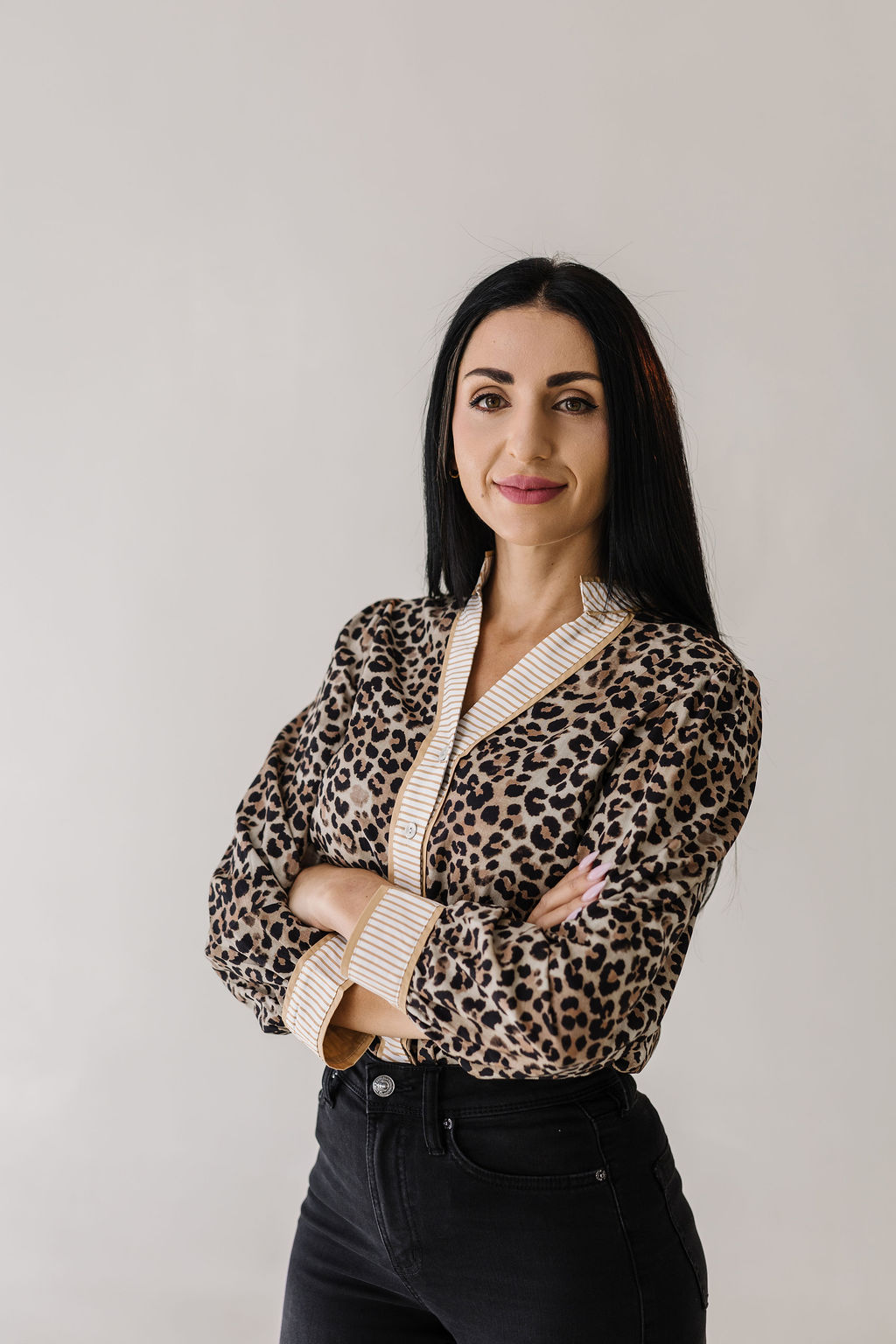 Amara Leopard Print Button Up Blouse