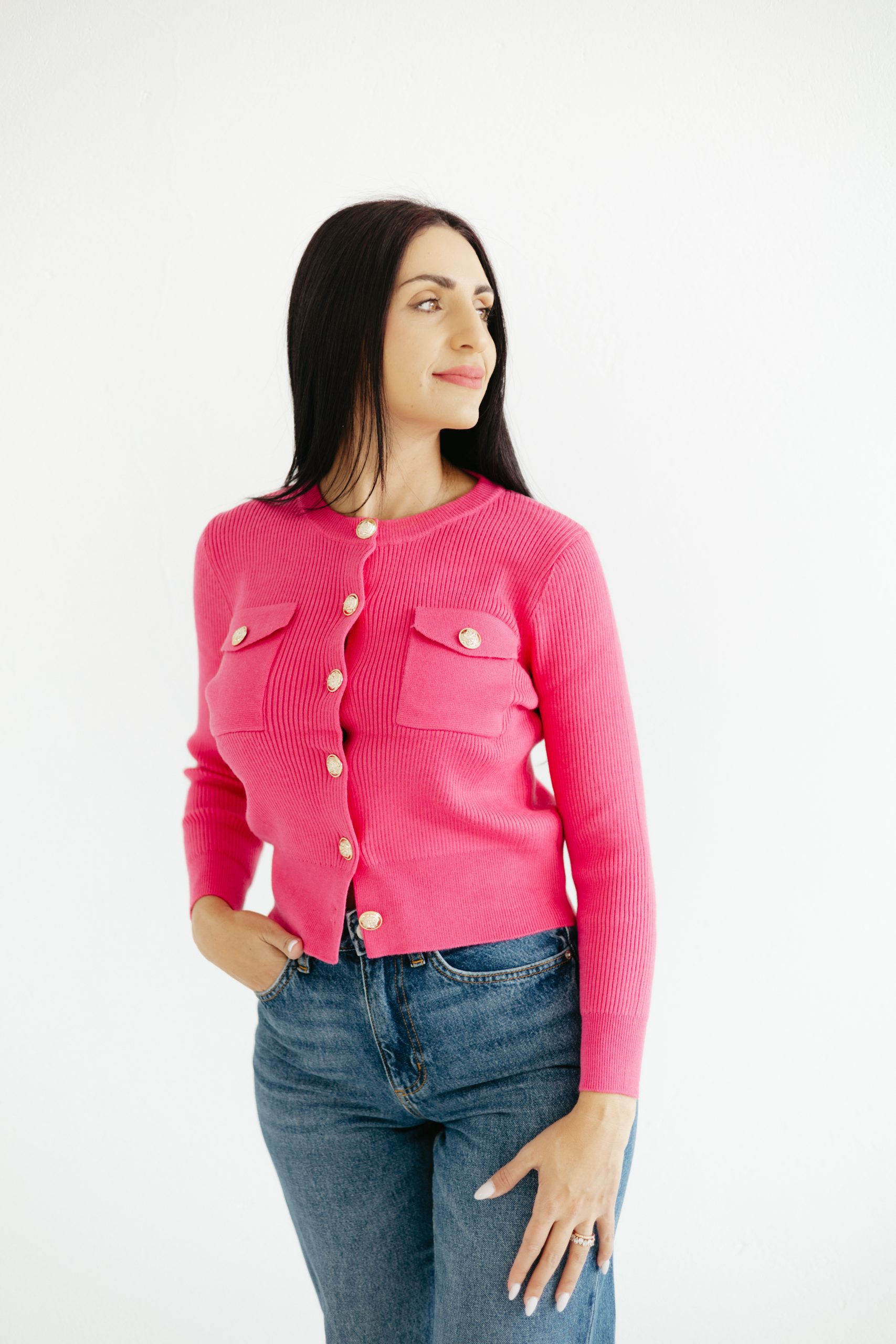 Dominique Buttoned Knit